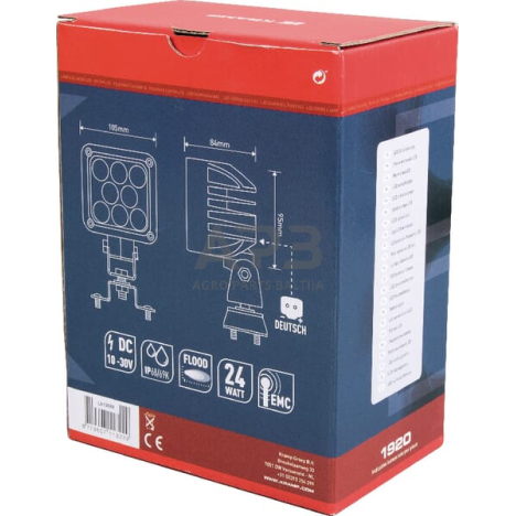 LED darbo žibintas kvadratinis 24W, 1920lm, 95x84x105mm 8 LED LA10088 4 LED darbo žibintas kvadratinis 24W, 1920lm, 95x84x105mm 8 LED LA10088 4