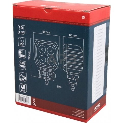 LED darbo žibintas kvadratinis 48W, 4050lm, 10/30V, 150x80x125mm, 4 LED, Kramp LA10029 4 LED darbo žibintas kvadratinis 48W, 4050lm, 10/30V, 150x80x125mm, 4 LED, Kramp LA10029 4