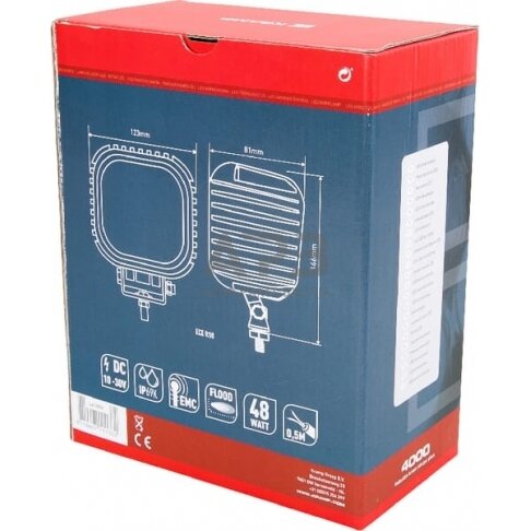 LED darbo žibintas kvadratinis 48W, 4000lm, 10-30V, 146x81x123mm, LA10055 4 LED darbo žibintas kvadratinis 48W, 4000lm, 10-30V, 146x81x123mm, LA10055 4