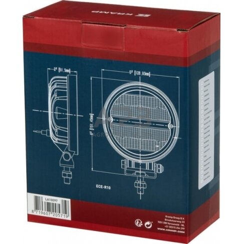 LED darbo žibintas apvalus 24W, 2272lm, 9-36V, Ø 128mm 16 LED LA10097 4 LED darbo žibintas apvalus 24W, 2272lm, 9-36V, Ø 128mm 16 LED LA10097 4