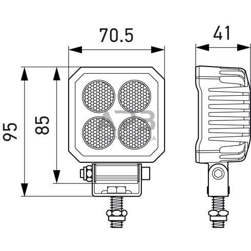 LED darbo žibintas kvadratinis 4 LED, 1700lm 12/24V, Hella 1GA357110002 6 LED darbo žibintas kvadratinis 4 LED, 1700lm 12/24V, Hella 1GA357110002 6