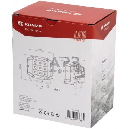 LED darbo žibintas kvadratinis 22.5W, 2850lm, 10/30V, 89x73x97mm, LA10094 5 LED darbo žibintas kvadratinis 22.5W, 2850lm, 10/30V, 89x73x97mm, LA10094 5