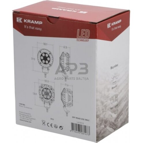 LED darbo žibintas apvalus 21W 2000lm LA10510 3 LED darbo žibintas apvalus 21W 2000lm LA10510 3