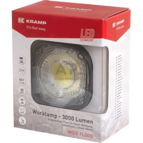 LED darbo žibintas kvadratinis 25W, 3000lm, LA10438 6 LED darbo žibintas kvadratinis 25W, 3000lm, LA10438 6