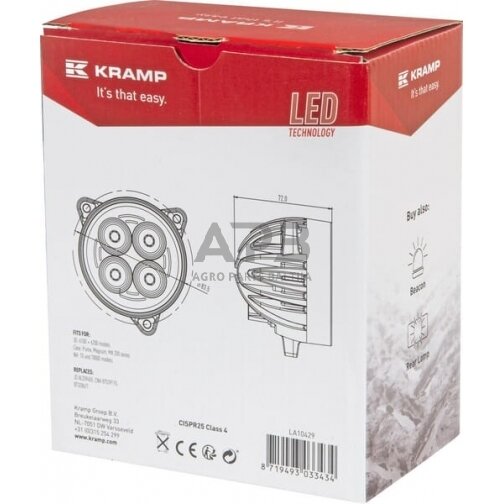 LED darbo žibintas apvalus 40W, 4800lm, LA10429 5 LED darbo žibintas apvalus 40W, 4800lm, LA10429 5