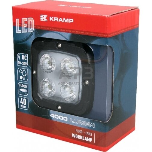 LED darbo žibintas kvadratinis 40W, 4000lm, 10-30V, 110x63.4x98.5mm, LA10044 3 LED darbo žibintas kvadratinis 40W, 4000lm, 10-30V, 110x63.4x98.5mm, LA10044 3