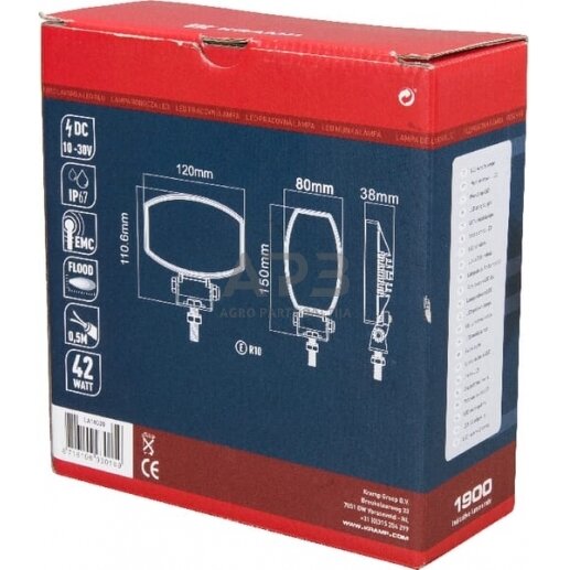 LED darbo žibintas ovalus 15W, 1900lm, 10/30V, 120x38x80mm, 10 LED LA10020 2 LED darbo žibintas ovalus 15W, 1900lm, 10/30V, 120x38x80mm, 10 LED LA10020 2