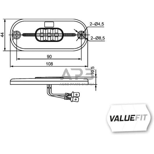 LED žymeklio lemputė, stačiakampis, 12V, raudona, 108x10.5x44mm, Hella ValueFit 2TM357009011 6 LED žymeklio lemputė, stačiakampis, 12V, raudona, 108x10.5x44mm, Hella ValueFit 2TM357009011 6