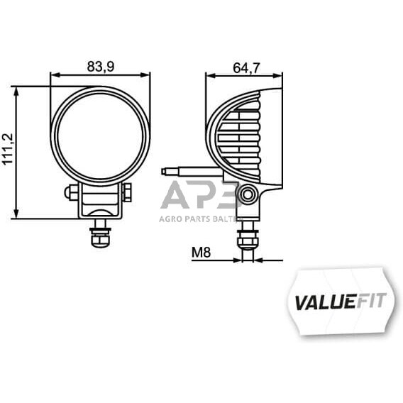 LED darbo žibintas apvalus 500lm, 12/24V, 111mm, 4 LED Hella 1G0357000001 6 LED darbo žibintas apvalus 500lm, 12/24V, 111mm, 4 LED Hella 1G0357000001 6