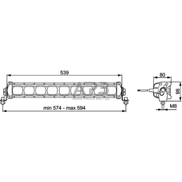 LED Bar žibintas 9 LED, 66W, 3500lm, 539x86mm, LBX-540 Hella 1GJ360002002 3 LED Bar žibintas 9 LED, 66W, 3500lm, 539x86mm, LBX-540 Hella 1GJ360002002 3
