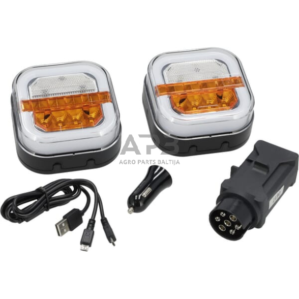 LED bevielis priekabos žibintų komplektas 12V, 24V LA60040FR LED bevielis priekabos žibintų komplektas 12V, 24V LA60040FR