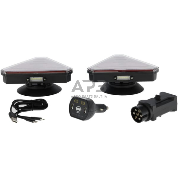 LED bevielis priekabos žibintų komplektas 12V, 24V LA60050 2 LED bevielis priekabos žibintų komplektas 12V, 24V LA60050 2