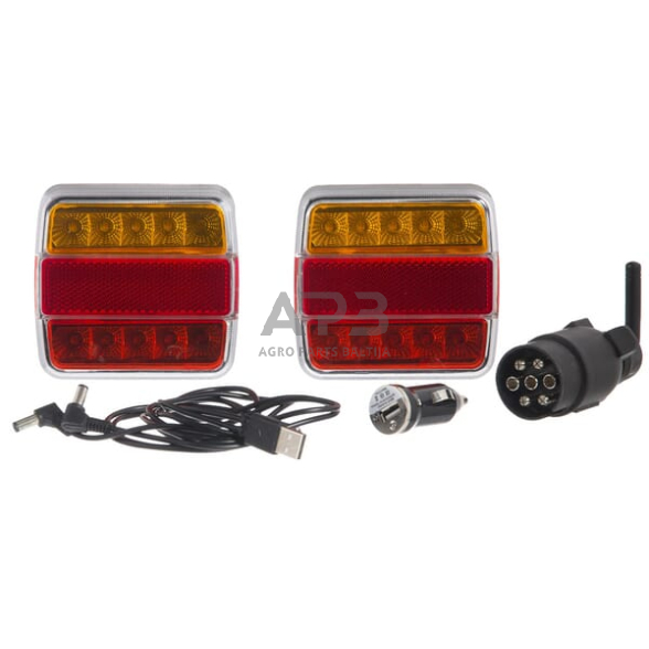 LED bevielis priekabos žibintų komplektas 12V, 9-15V LA60025 LED bevielis priekabos žibintų komplektas 12V, 9-15V LA60025