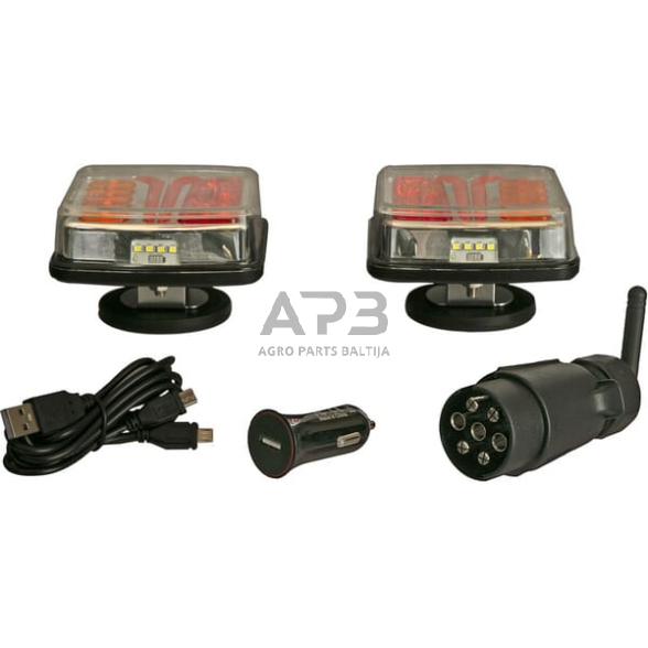 LED bevielis priekabos žibintų komplektas 12V, 9-15V LA60035 1 LED bevielis priekabos žibintų komplektas 12V, 9-15V LA60035 1