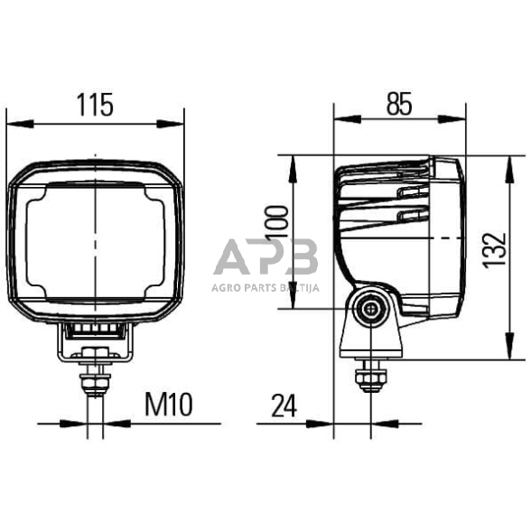 LED darbo žibintas kvadratinis 12/24V, Hella 1GA995606031 6