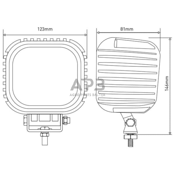 LED darbo žibintas kvadratinis 48W, 4000lm, 10-30V, 146x81x123mm, LA10055 5 LED darbo žibintas kvadratinis 48W, 4000lm, 10-30V, 146x81x123mm, LA10055 5
