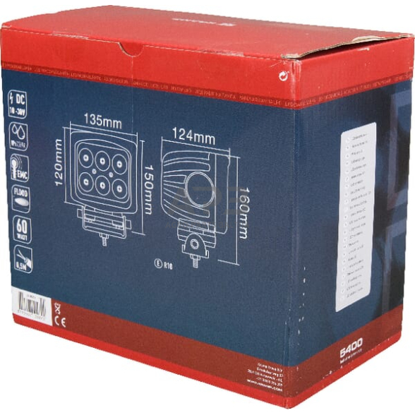 LED darbo žibintas kvadratinis 60W, 5400lm,10/30V, 150x124x135mm, 6 LED LA10082 2 LED darbo žibintas kvadratinis 60W, 5400lm,10/30V, 150x124x135mm, 6 LED LA10082 2