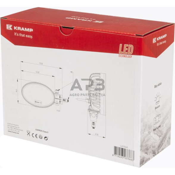 LED darbo žibintas ovalus 24W, 2240lm, LA10445 6 LED darbo žibintas ovalus 24W, 2240lm, LA10445 6