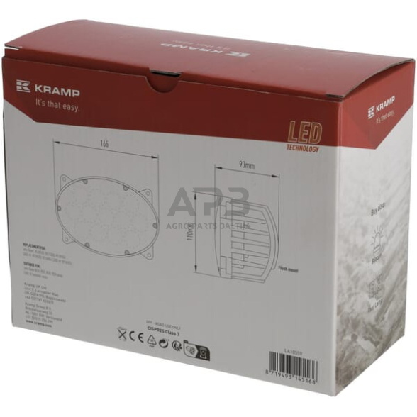 LED darbo žibintas ovalus 65W, 5200lm, 10/30V, 161x110x90mm, 13 LED, H4, LA10559 5 LED darbo žibintas ovalus 65W, 5200lm, 10/30V, 161x110x90mm, 13 LED, H4, LA10559 5