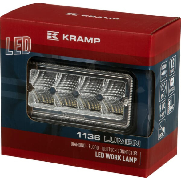 LED darbo žibintas stačiakampis 12W, 1136lm, 9/36V, 69x128mm, 8 LED LA10095 3 LED darbo žibintas stačiakampis 12W, 1136lm, 9/36V, 69x128mm, 8 LED LA10095 3
