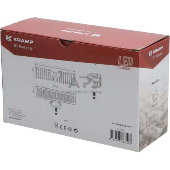 LED darbo žibintas stačiakampis 18W, 1500LM LA10503 3 LED darbo žibintas stačiakampis 18W, 1500LM LA10503 3