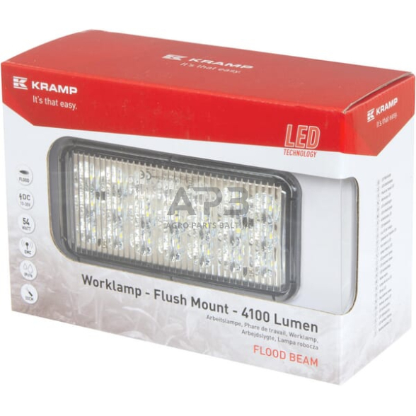 LED darbo žibintas stačiakampis 54W, 4100lm, LA10420 6 LED darbo žibintas stačiakampis 54W, 4100lm, LA10420 6