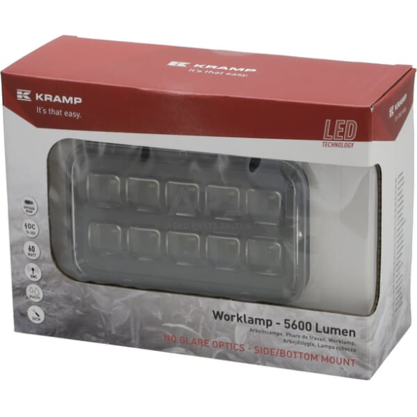 LED darbo žibintas stačiakampis 60W, 5600lm, 9-36V, 150x90x88mm, LA10520 2 LED darbo žibintas stačiakampis 60W, 5600lm, 9-36V, 150x90x88mm, LA10520 2