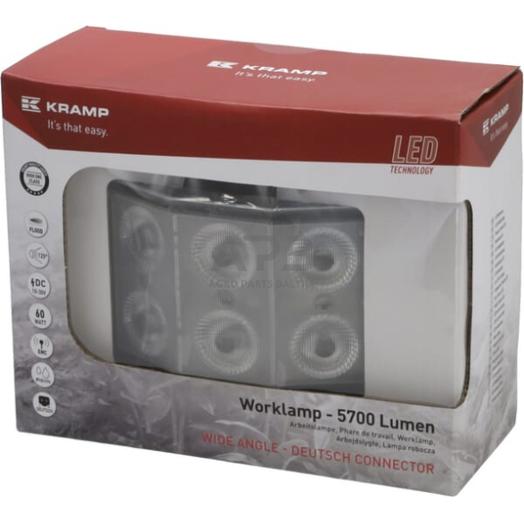 LED darbo žibintas stačiakampis 60W, 5700lm, 9-36V, 137x90x67.5mm, LA10521 2 LED darbo žibintas stačiakampis 60W, 5700lm, 9-36V, 137x90x67.5mm, LA10521 2