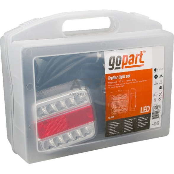 LED magnetinis priekabos žibintų komplektas su laidu 12V, 12 metrų kabelis, 2,5 metro kabelis, 7 kontaktų gopart LA65003 1 LED magnetinis priekabos žibintų komplektas su laidu 12V, 12 metrų kabelis, 2,5 metro kabelis, 7 kontaktų gopart LA65003 1