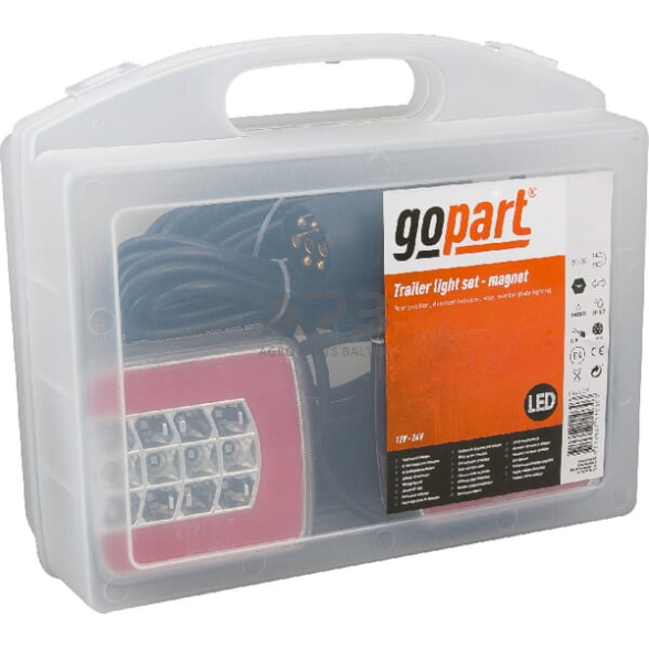 LED magnetinis priekabos žibintų komplektas su laidu 12V, 12 metrų kabelis, 2,5 metro kabelis, 7 kontaktų gopart LA65008 1 LED magnetinis priekabos žibintų komplektas su laidu 12V, 12 metrų kabelis, 2,5 metro kabelis, 7 kontaktų gopart LA65008 1