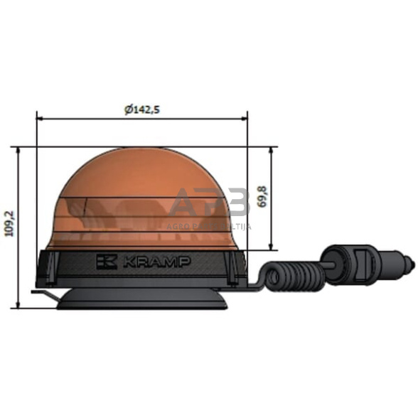 LED oranžinis švyturėlis LA20002 3 LED oranžinis švyturėlis LA20002 3