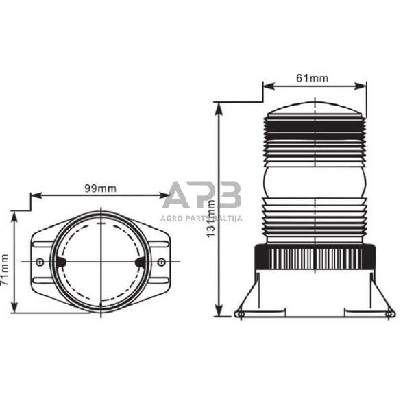 LED oranžinis švyturėlis LA20061 10-110V 3 LED oranžinis švyturėlis LA20061 10-110V 3
