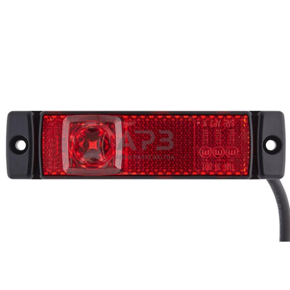 LED žymeklio lemputė, 1.20W, stačiakampis, 24V, raudona, 130x32x1 LED, Hella 2TM008645951 1