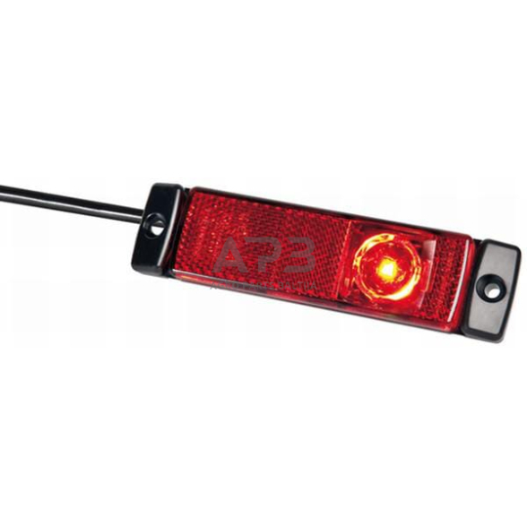LED žymeklio lemputė, 1.20W, stačiakampis, 24V, raudona, 130x32x1 LED, Hella 2TM008645951 5