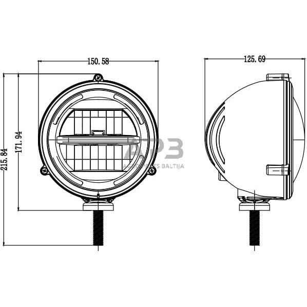 LED priekinis žibintas 10-30V, Ø150mm, LA80045 6 LED priekinis žibintas 10-30V, Ø150mm, LA80045 6