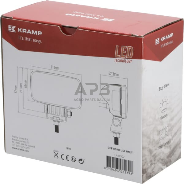 LED darbo žibintas stačiakampis 15W 2836LM LA10502 3 LED darbo žibintas stačiakampis 15W 2836LM LA10502 3