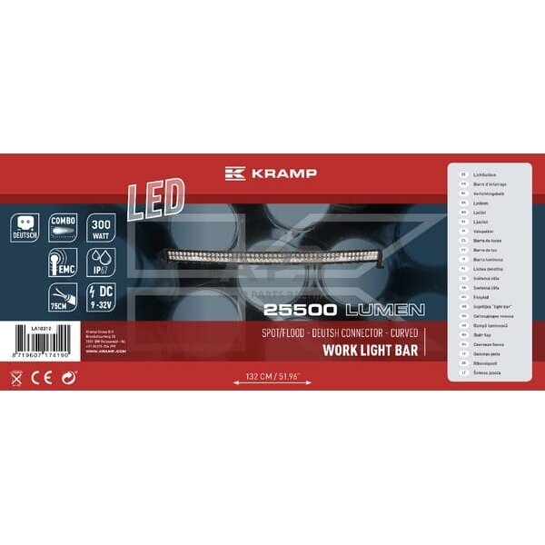 LED Bar žibintas 300W, 25500lm, 12/24V, balta, 1371.6x79.5mm, 100 LED LA10310 1 LED Bar žibintas 300W, 25500lm, 12/24V, balta, 1371.6x79.5mm, 100 LED LA10310 1