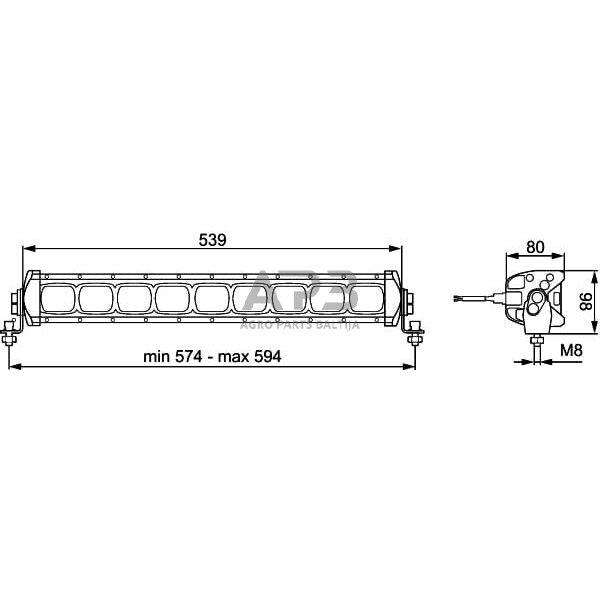 LED Bar žibintas 9 LED, 66W, 3500lm, 539x86mm, LBX-540 Hella 1GJ360002002 3