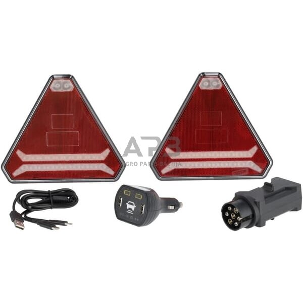 LED bevielis priekabos žibintų komplektas 12V, 24V LA60050 LED bevielis priekabos žibintų komplektas 12V, 24V LA60050