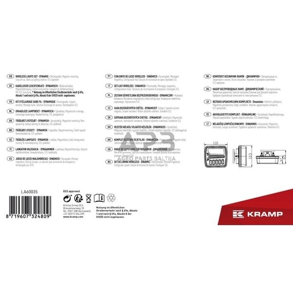 LED bevielis priekabos žibintų komplektas 12V, 9-15V LA60035 6