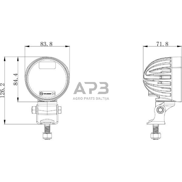 LED darbo žibintas apvalus 40W, 4000lm, 10/30 V, 84x126x71.8mm, 4 LED, LA10551SP 6 LED darbo žibintas apvalus 40W, 4000lm, 10/30 V, 84x126x71.8mm, 4 LED, LA10551SP 6