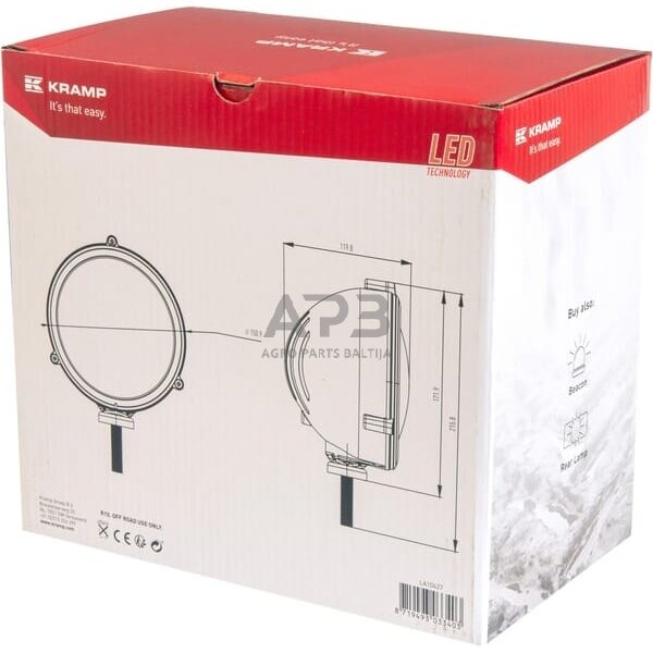 LED darbo žibintas apvalus 72W, 5040lm, LA10427 5 LED darbo žibintas apvalus 72W, 5040lm, LA10427 5