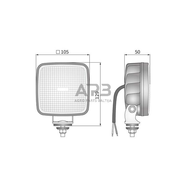 LED darbo žibintas kvadratinis R23, 22W, 1600lm, 12-24V, 129x105x50mm, Wesem CRK2C5490002 4
