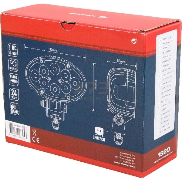 LED darbo žibintas ovalus 24W, 1920lm, 10-30V, 130x53x78mm 8 LED LA10085 4