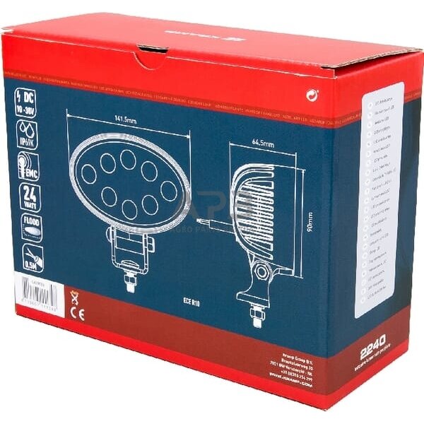 LED darbo žibintas ovalus 24W, 2240lm, 10/30V, 141.5x64.5x90mm, 8 LED LA10058 4 LED darbo žibintas ovalus 24W, 2240lm, 10/30V, 141.5x64.5x90mm, 8 LED LA10058 4