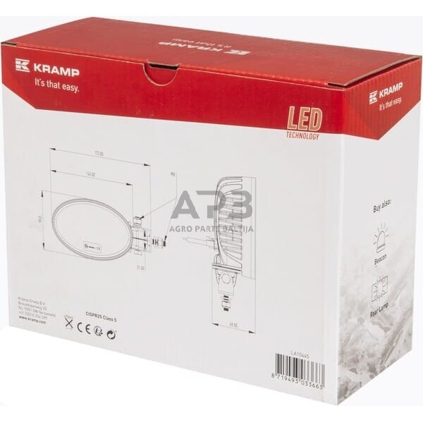 LED darbo žibintas ovalus 24W, 2240lm, LA10445 6 LED darbo žibintas ovalus 24W, 2240lm, LA10445 6