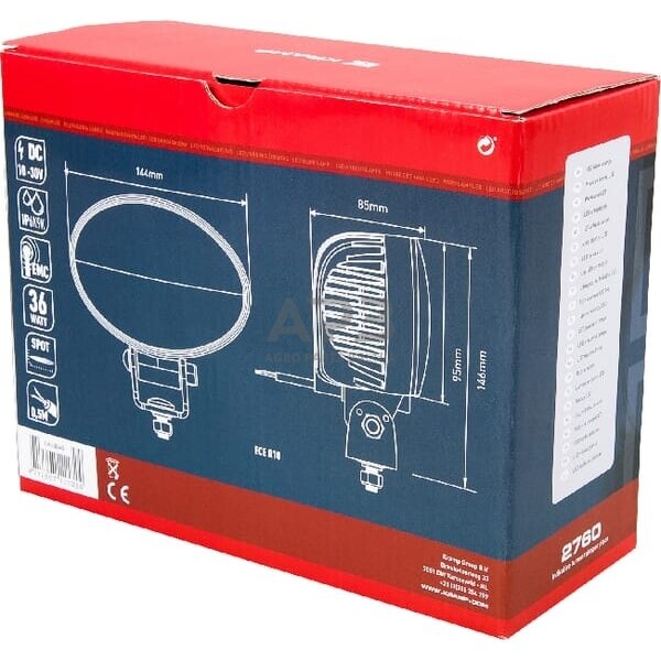 LED darbo žibintas ovalus 36W, 2760lm, 10/30V, 144x85x95mm, 12 LED LA10060 4 LED darbo žibintas ovalus 36W, 2760lm, 10/30V, 144x85x95mm, 12 LED LA10060 4