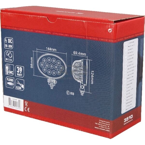 LED darbo žibintas ovalus 39W, 3510lm, 10/30V, 144x69.4x98mm, 13 LED LA10039 2 LED darbo žibintas ovalus 39W, 3510lm, 10/30V, 144x69.4x98mm, 13 LED LA10039 2