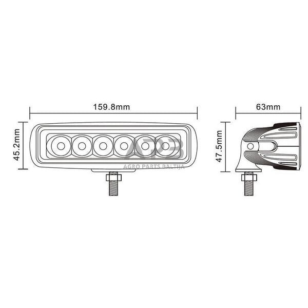 LED darbo žibintas stačiakampis 18W, 1440lm, 10/30V, 159.8x63mm, 6 LED gopart LA15026 5 LED darbo žibintas stačiakampis 18W, 1440lm, 10/30V, 159.8x63mm, 6 LED gopart LA15026 5