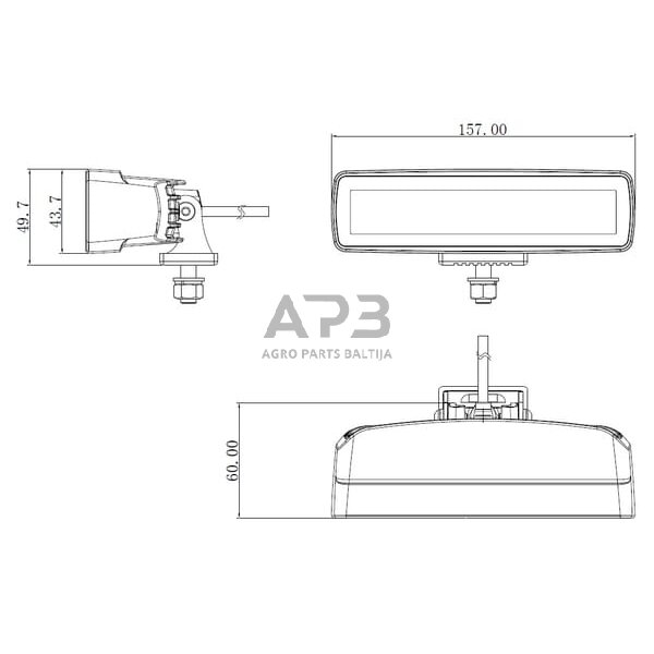 LED darbo žibintas stačiakampis 30W, 2880lm, 12/24V, 157x49.7x60mm 6 LED LA10610 7 LED darbo žibintas stačiakampis 30W, 2880lm, 12/24V, 157x49.7x60mm 6 LED LA10610 7